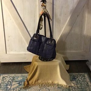 Tignanello leather bag, dark grape.